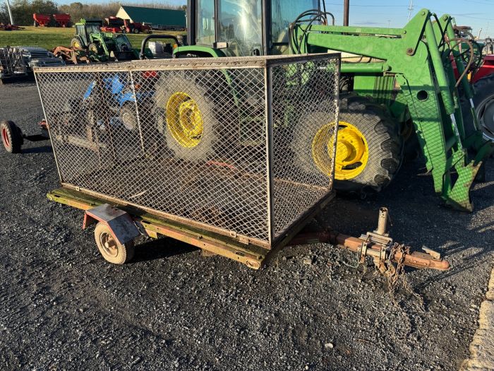 4x8 trailer with heavy wire animal cage